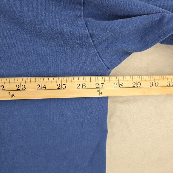 Vintage Nike Shirt Mens XXL Blue Center Swoosh Long Sleeve Hit 90s Y2K USA Made - Picture 11 of 12